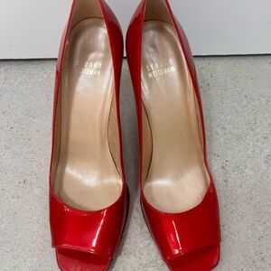 Stuart Weitzman Red Patent Leather Heels